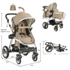 Folding Aluminum Baby Stroller Pram with Diaper Bag by Babyjoy™ product image