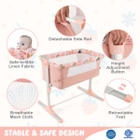 Folding Baby Bassinet Bedside Sleeper with 4 Adjustable Heights product image