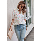 Women's Whimsy Polka Dot Puff Sleeve Blouse product image