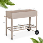Metal Raised Garden Bed with Storage Shelf Hanging Hooks and Wheels product image