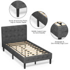 Twin Upholstered Bed with Button Tufted Headboard  product image