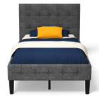 Twin Upholstered Bed with Button Tufted Headboard  product image