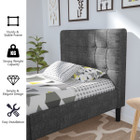 Twin Upholstered Bed with Button Tufted Headboard  product image