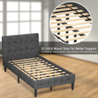 Twin Upholstered Bed with Button Tufted Headboard  product image