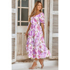 Women's Floral V-Neck Ruffle Midi Dress product image