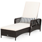 Costway PE Rattan Chaise Lounge Chair with Adjustable Recline product image