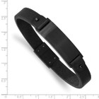 8.-5-inch Brushed IP-Plated Stainless Steel Leather Bracelet product image