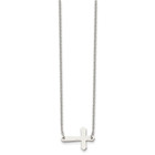 17-Inch Polished Stainless Steel Sideways Cross Necklace product image