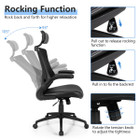 Costway Mesh Swivel Office Chair with Flip-up Arms and Leather Seat product image