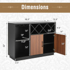 Costway Industrial Wine Bar Cabinet Sideboard product image