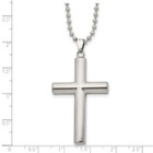 Stainless Steel Brushed and Polished Cross 22-inch Necklace product image