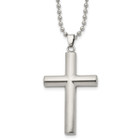 Stainless Steel Brushed and Polished Cross 22-inch Necklace product image