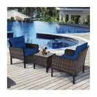 3-Piece Rattan Patio Furniture Set with Washable Cushion product image