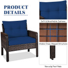 3-Piece Rattan Patio Furniture Set with Washable Cushion product image