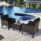 3-Piece Rattan Patio Furniture Set with Washable Cushion product image