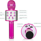 Wireless Bluetooth Kids Karaoke Microphone, 5 in 1 Portable Handheld Microphone with Adjustable Remix FM Radio for Boys Girls Birthday (Rose Red) product image