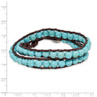 Dyed Turquoise Leather Cord Multi Wrap Bracelet product image