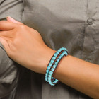 Dyed Turquoise Leather Cord Multi Wrap Bracelet product image