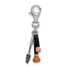 Sterling Silver Rhodium-Plated Enameled Makeup Charm product image