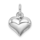 Sterling Silver Rhodium-Plated Puffed Heart Charm product image