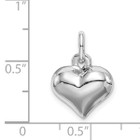 Sterling Silver Rhodium-Plated Puffed Heart Charm product image