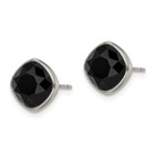 Titanium Polished Faceted Crystal Post Earrings product image