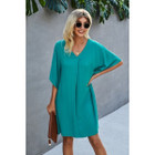 Women's V-Neck Dolman Sleeve Batwing-Style Dress product image