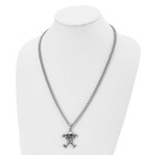 Stainless Steel Antiqued and Polished 24in Skull Crossbones Necklace product image