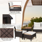 5-Piece Patio Conversation Set with Cushions, Coffee Table, & 2 Ottomans product image