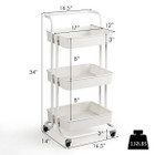 3-Tier Utility Cart Storage Rolling Cart with Casters product image