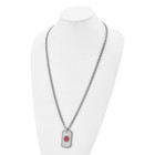 Stainless Steel Medical ID Necklace with Red Enamel product image
