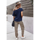 Women's Solid Leopard Top and Pants Set product image