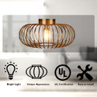 Antique Brass Flush Mount Pendant Light with Iron Lampshade Kit product image