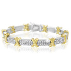 2CT Two-Tone Diamond X Tennis Bracelet product image