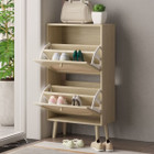 2-Drawer Rattan Shoe Cabinet Organizer product image