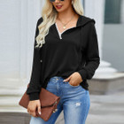 Women's Lace Trim V-Neck Hoodie product image