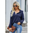 Women's Lace Trim V-Neck Hoodie product image