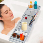 NewHome™ Bamboo Adjustable Width Bathroom Caddy Tray product image