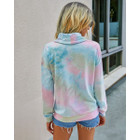 Women's Pastel Cotton Candy Tie-Dye Cowl Neck Hoodie product image