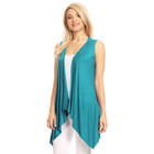 Women's Lightweight Sleeveless Solid Open-Front Drape Vest Cardigan product image