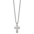 19.5in Stainless Steel Brushed and Polished Cross Necklace product image