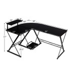 Costway 58'' x 44'' L-Shaped Gaming Desk with Monitor Stand product image