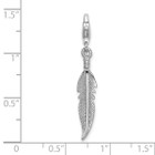 Sterling Silver Rhodium-Plated 3D Polished Feather Charm product image