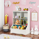 Kids' 3-Tier Multi-Functional Bookcase with 5 Open Storage Compartments product image