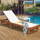 Outdoor Wood Chaise Lounge Chair with 5-Postion Adjustable Back product image