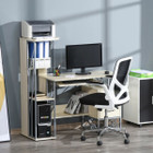 HOMCOM® Modern Computer Desk with 4-Tier Bookshelf product image