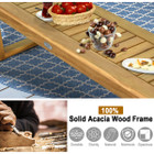 Outdoor Square-End 52'' Acacia Wood Bench (1- or 2-Pack) product image