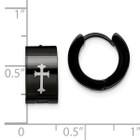 Stainless Steel IP-Plated 7mm Hinged Hoop Cross Earrings product image