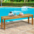 52-Inch Outdoor Acacia Wood Dining Bench Chair (1 or 2-Pack) product image