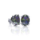 3-Carat Oval Mystic Topaz Necklace & Earring Set in Sterling Silver product image